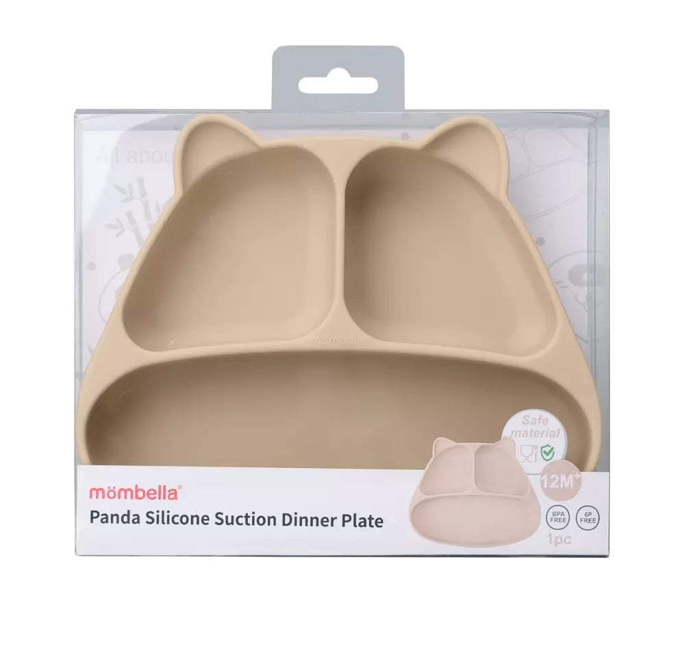 Mombella Silikon Tallerken Panda - Beige