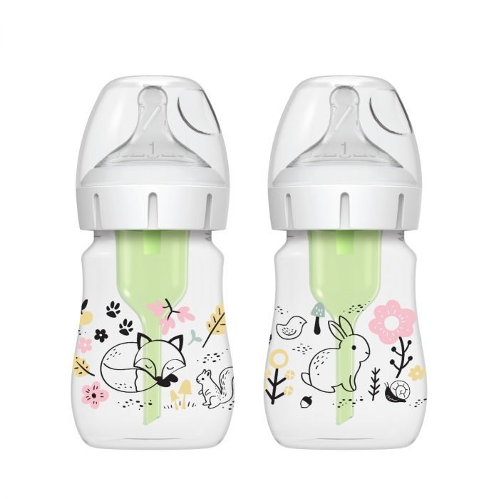 Dr Browns Wideneck Tåteflaske 150 ml 2 pk - Skogsdyr