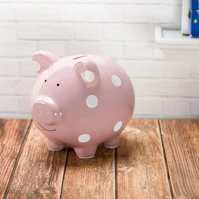 Pearhead Sparegris i Keramikk - Polka Dot Rosa