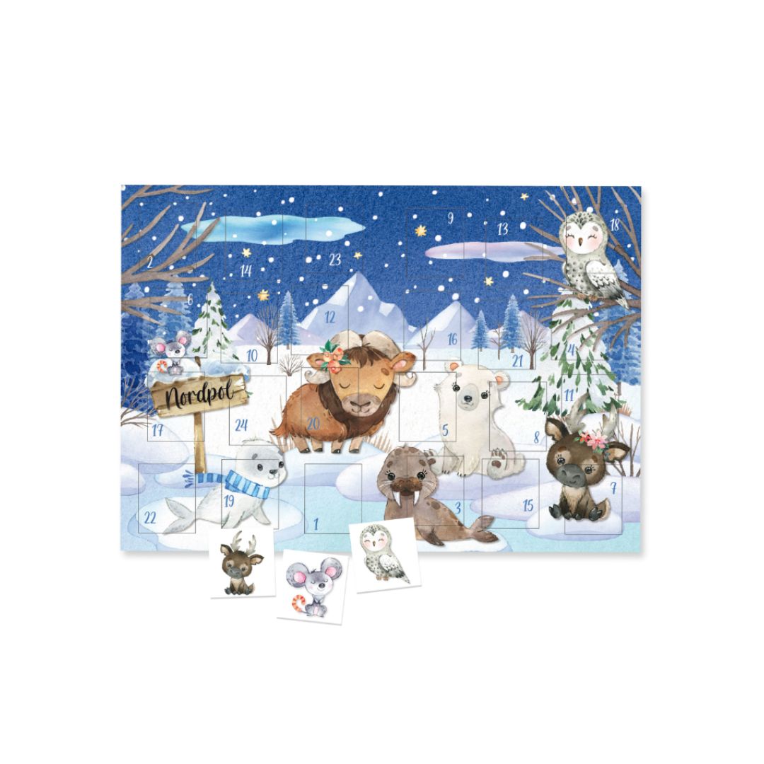 Adventkalender Tattovering - Vinterland dyr