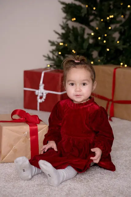 Salto Ava Velourkjole Rød