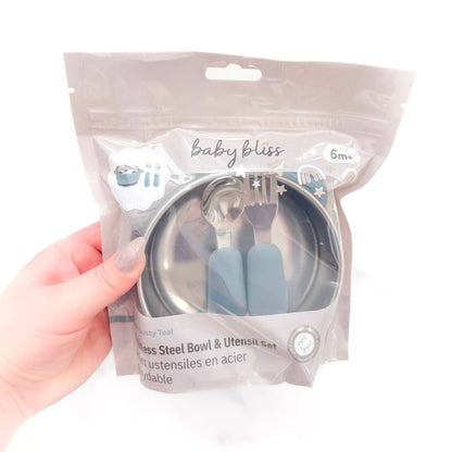 Baby Bliss Spisesett i Rustfritt Stål Dusty Teal