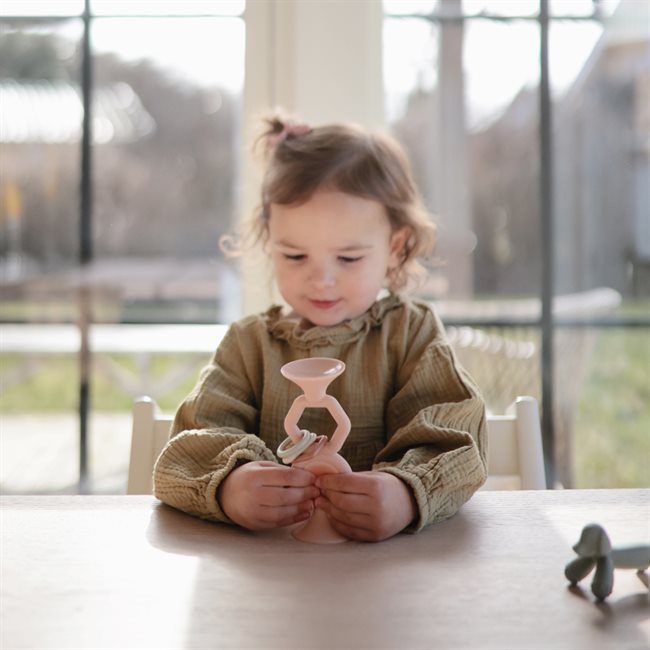 Mushie HexaPop Suction Toy Blush