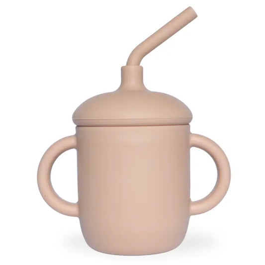 Baby Bliss Drikkekopp med Sugerør i Silikon Caramel