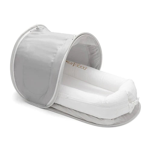 DockATot Uv-Telt og Myggnetting For Babynest Delux+ Stone Grey