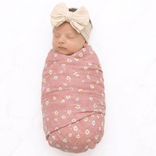Baby Bliss Swaddle Musselinteppe Daisy Rose