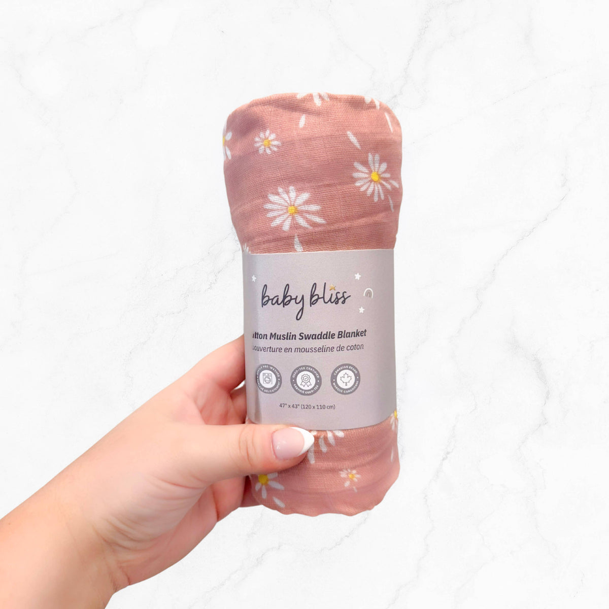 Baby Bliss Swaddle Musselinteppe Daisy Rose