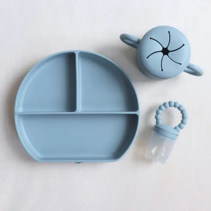 Baby Bliss Silikon Tallerken Blue