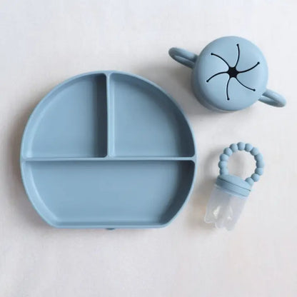 Baby Bliss Silikon Tallerken Blue