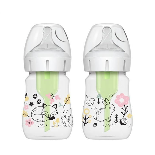 Dr Browns Wideneck Tåteflaske 150 ml 2 pk  - Skogsdyr
