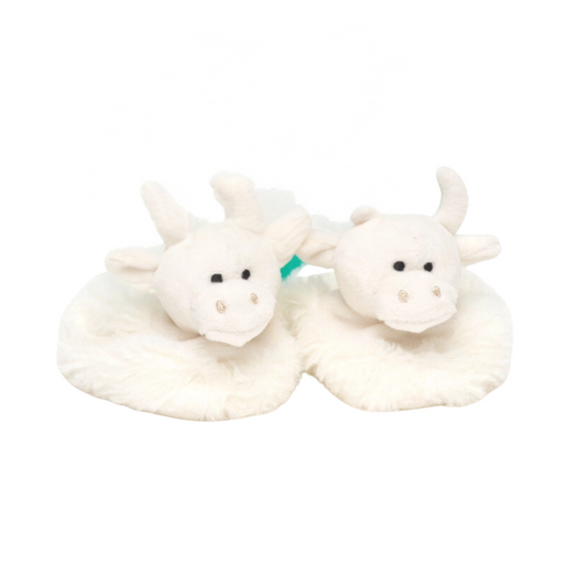Jomanda  Highland Cow Tøfler 0–6 måneder Cream