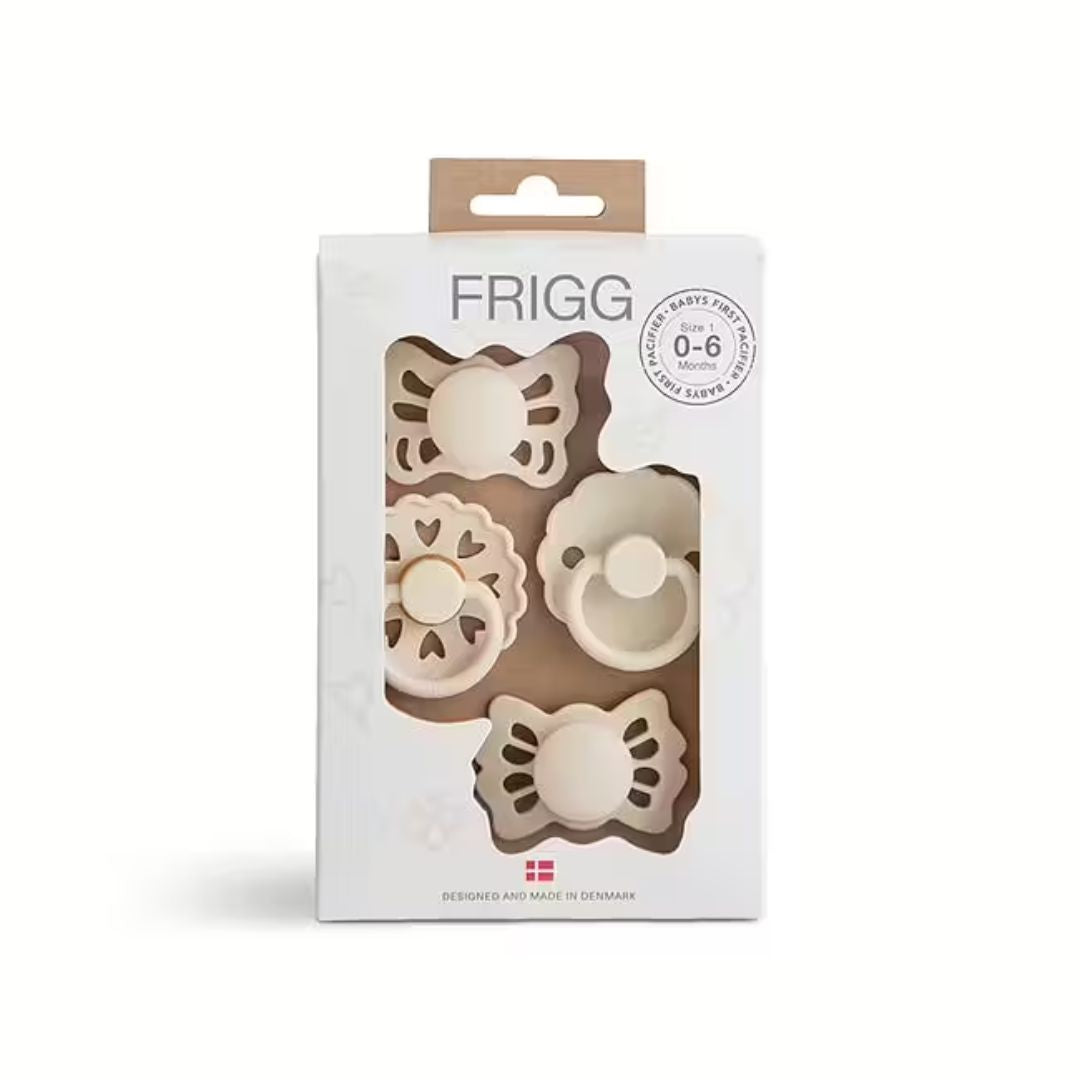 Frigg Babys første smokk Blomsterhjerte - Beige