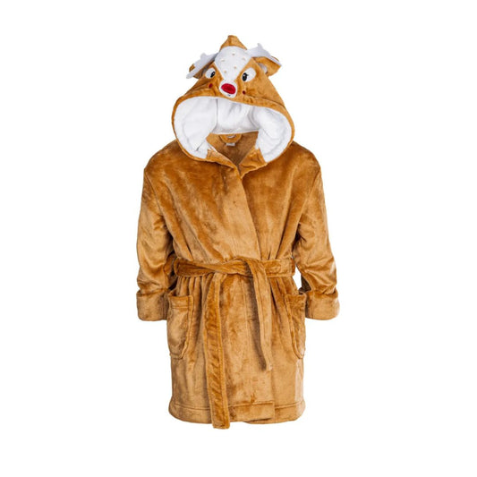 Salto Morgenkåpe i Fluffy Fleece - Brun Elg