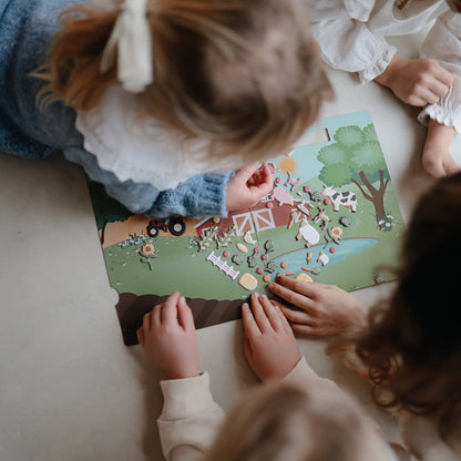 Mushie Gjenbrukbart klistremerkesett Bondegård