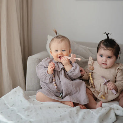 Mushie Silikon Tannbørste til Baby & Barn Blush