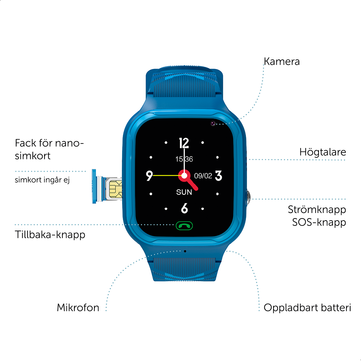 Zazu Smart Watch 4G Blue
