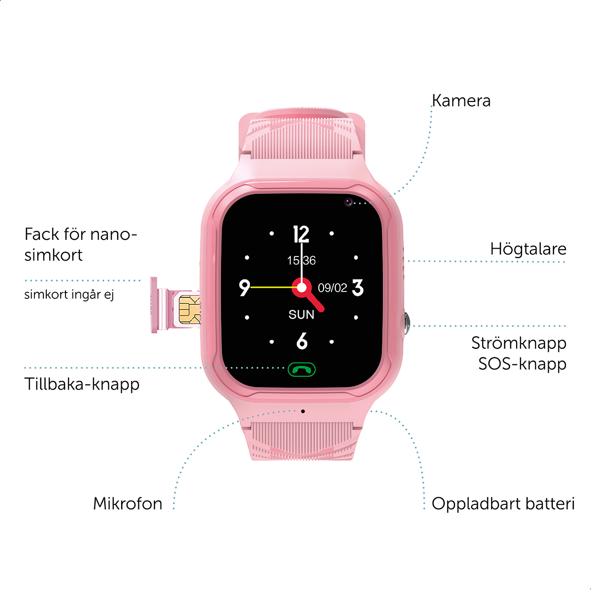 Zazu Smart Watch 4G Pink