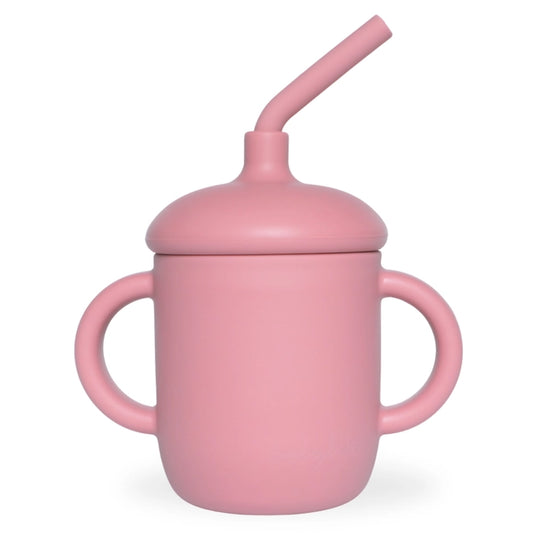 Drikkekopp med Sugerør i Silikon Dusty Rose
