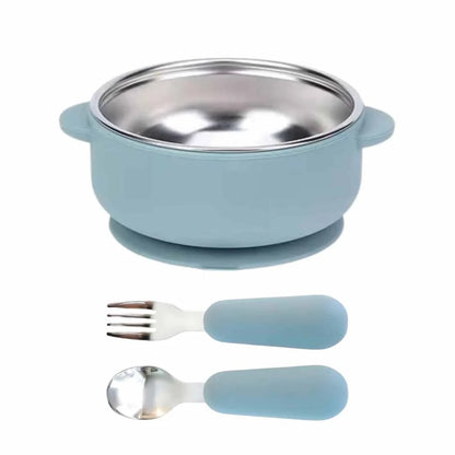 Baby Bliss Spisesett i Rustfritt Stål Dusty Teal
