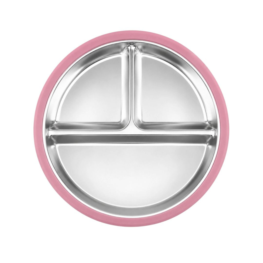 Baby Bliss Tallerken i Rustfritt Stål Dusty Rose