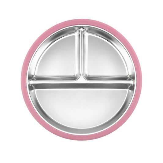 Baby Bliss Tallerken i Rustfritt Stål Dusty Rose