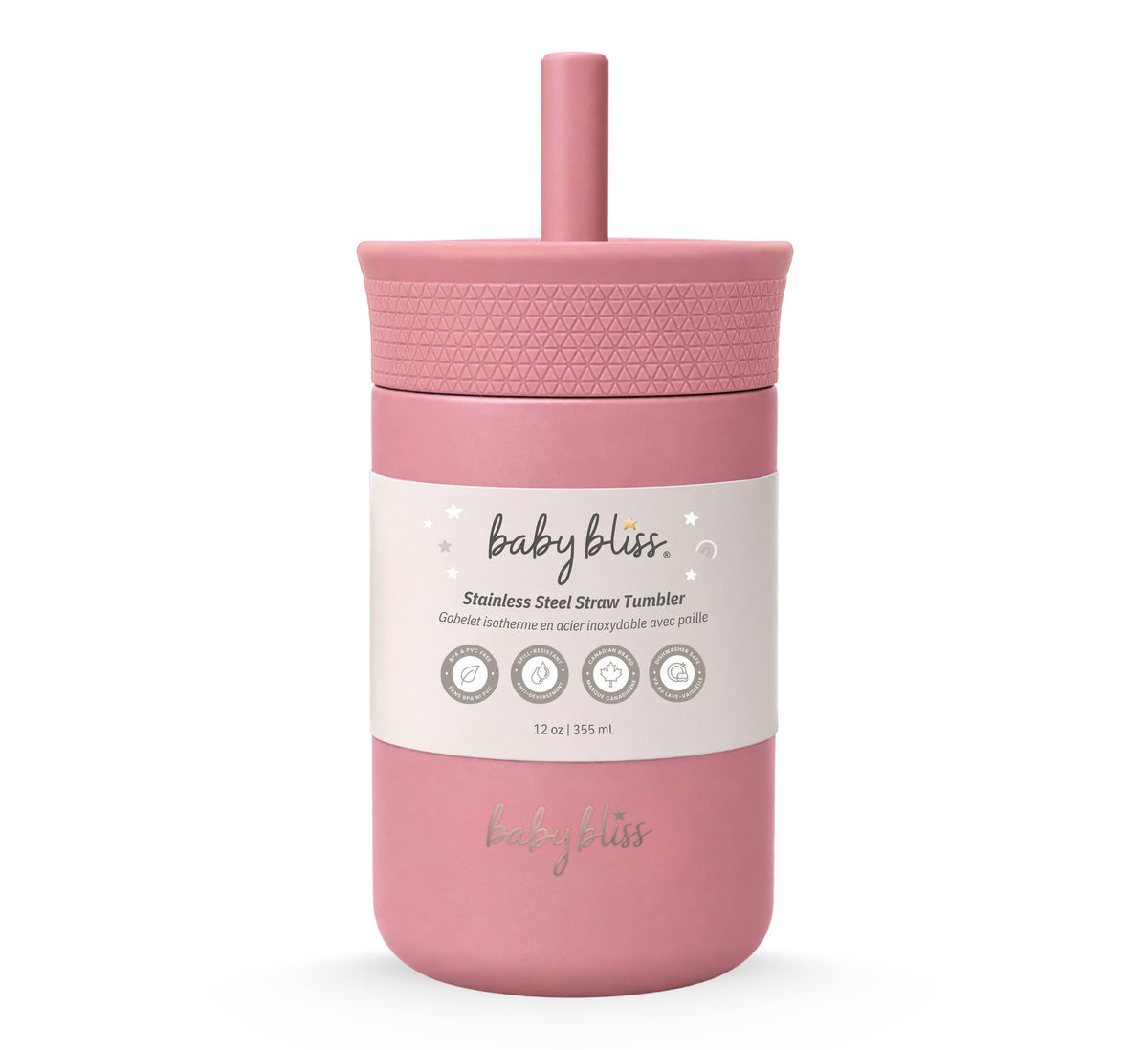Baby Bliss Drikkekopp i rustfritt stål - Dusty Rose