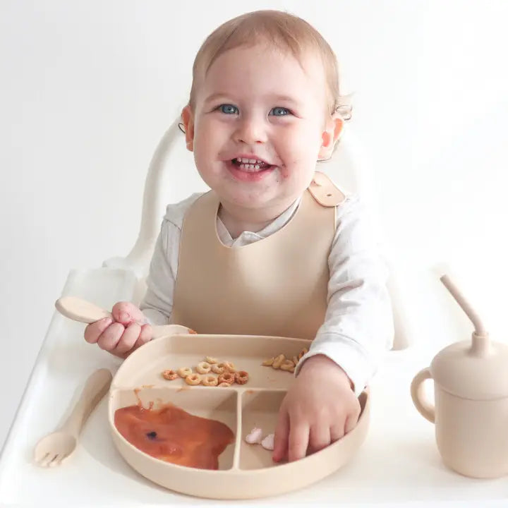 Baby Bliss Silikon Tallerken med sugekopp Almond image 4