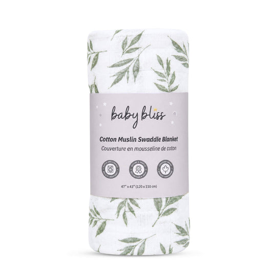 Baby Bliss Swaddle Musselinteppe Willow Leaves