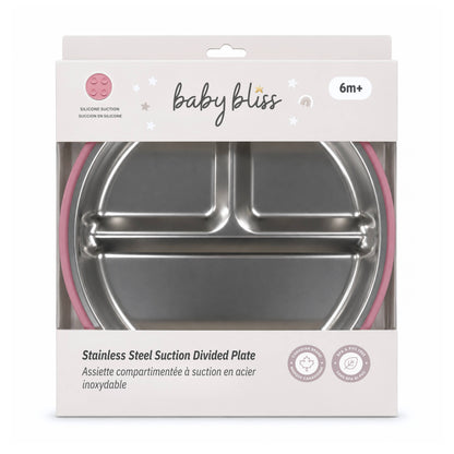 Baby Bliss Tallerken i Rustfritt Stål Dusty Rose