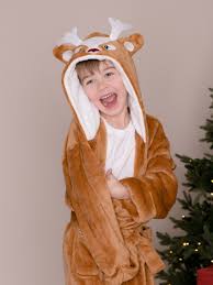 Salto Morgenkåpe i Fluffy Fleece - Brun Elg