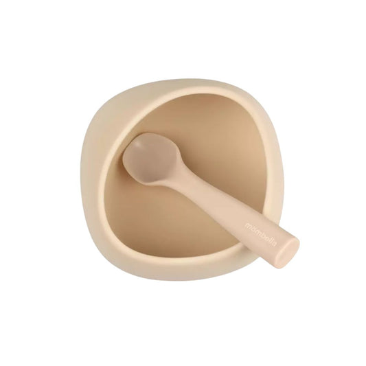 Mombella Silikon Skål med Sugekopp - Beige