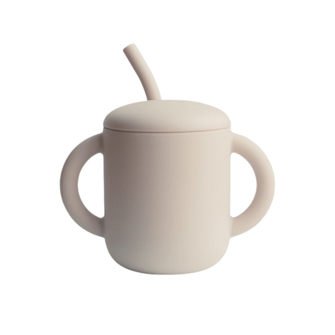 Mushie Silikon Kopp med Sugerør Shifting Sand