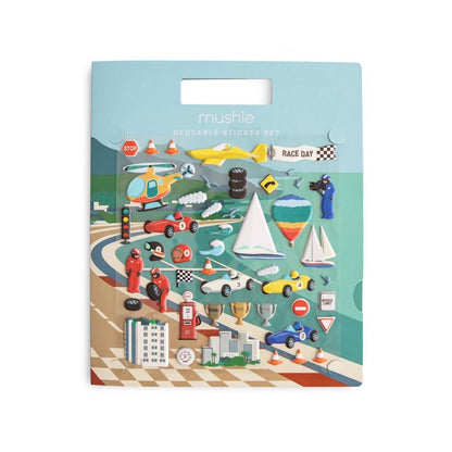 Mushie Gjenbrukbart klistremerkesett Biler