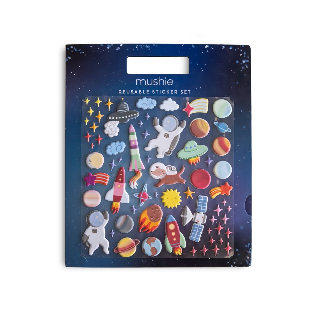Mushie Gjenbrukbart klistremerkesett Space
