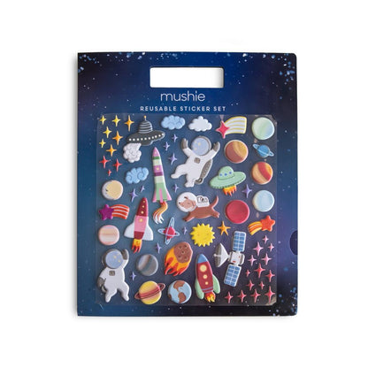Mushie Gjenbrukbart klistremerkesett Space