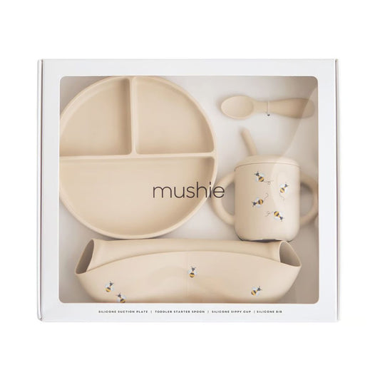 Mushie Spisesett i Silikon Bie