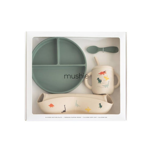 Mushie Spisesett i Silikon Dinosaur