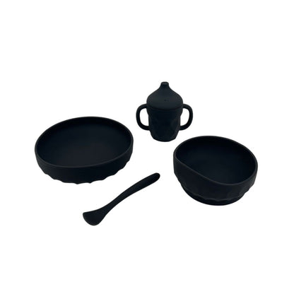 Barneservice i silikon - Satin Black