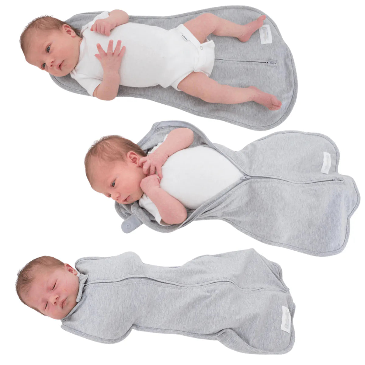 Woombie Babysvøp Nyfødt 0-3 - Grå