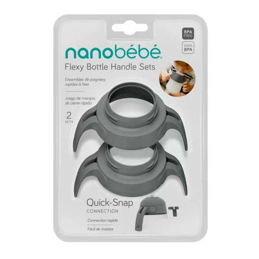 Nanobébé Flexy bottle handles 2pk - Grå