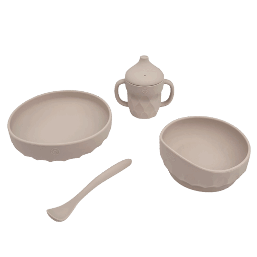 Najell Barneservice i silikon - Dune Beige