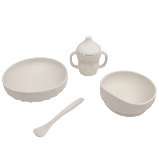 Najell Barneservice i silikon - Porcelain White